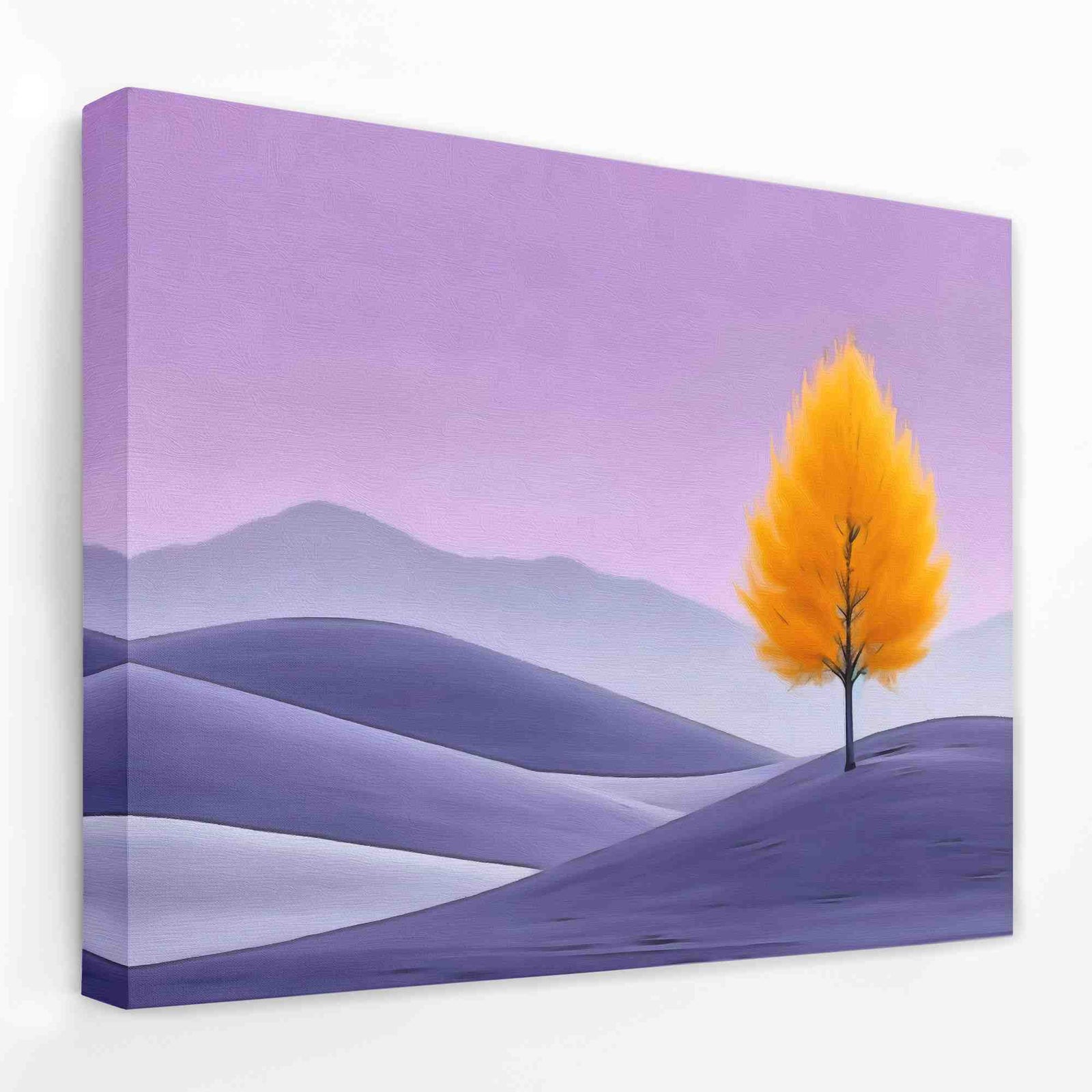 A curated gallery wall featuring multiple canvas prints of varying sizes arranged in a salon style layout