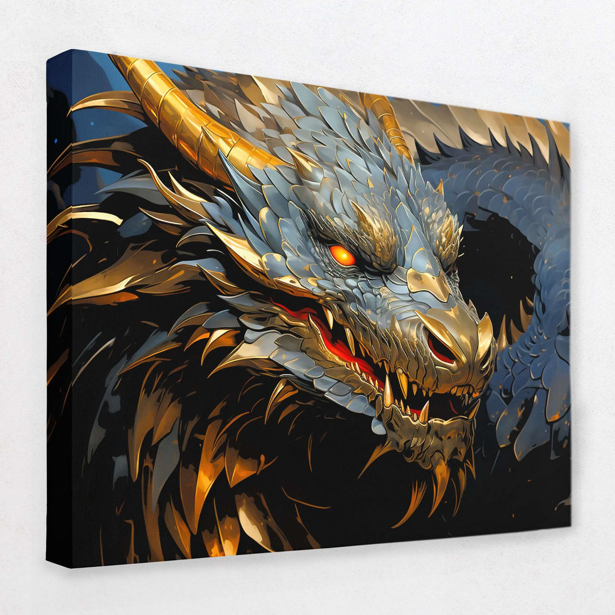 Mystic Twilight indigo blue wall art on a neutral wall