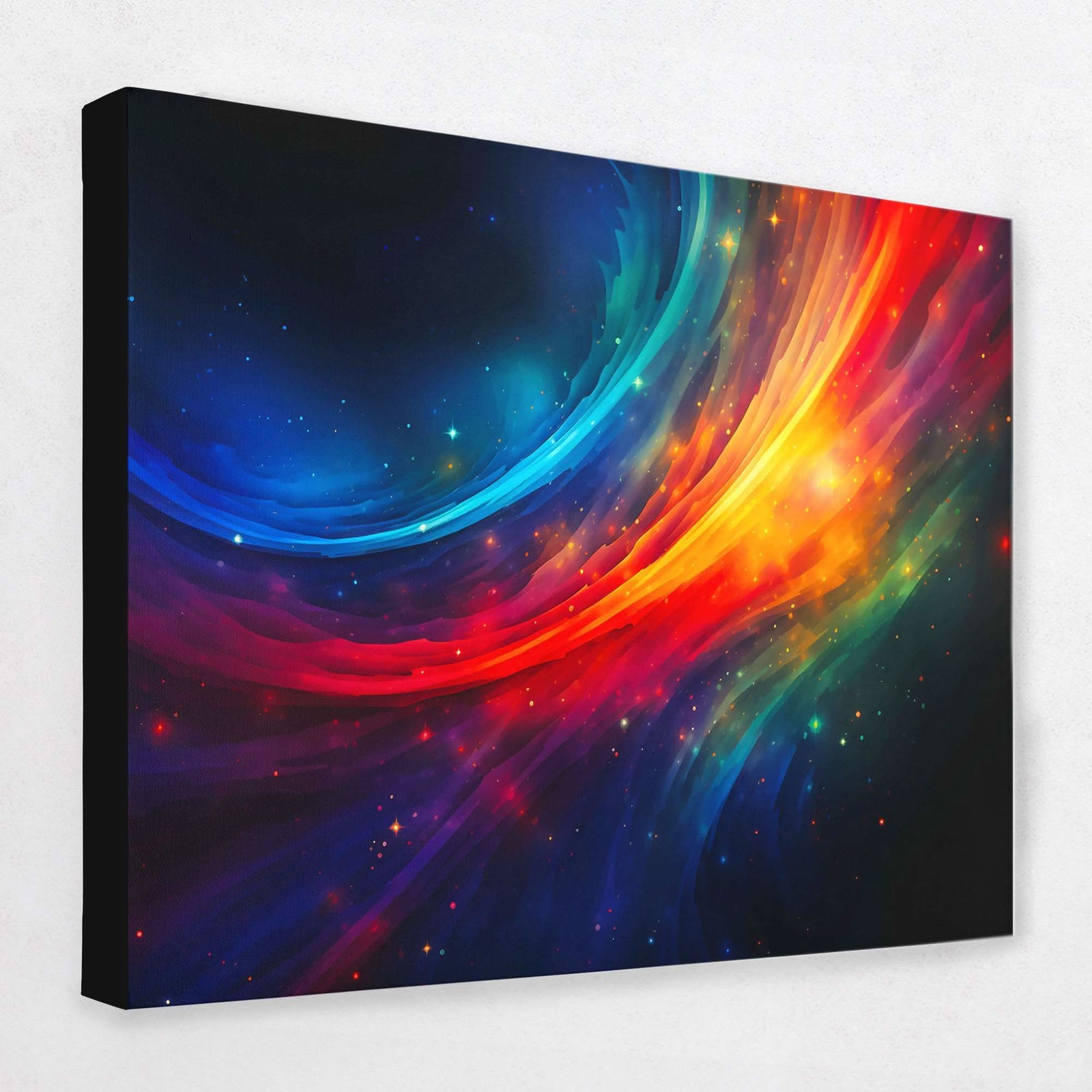 Radiant Journey flowing abstract wall art on canvas in warm tones