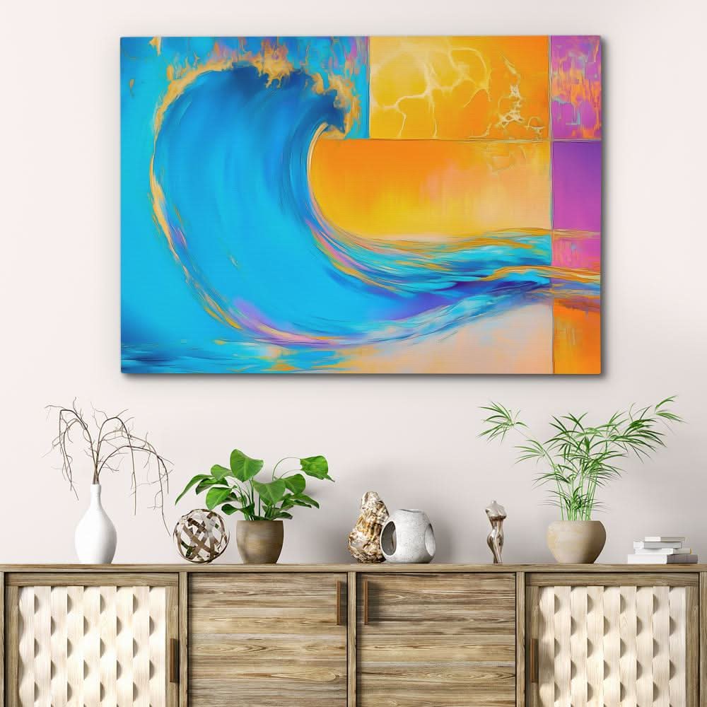 3D Waves - Beach Art for Bathroom