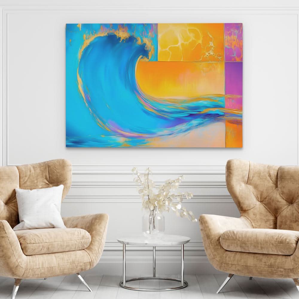 3D Waves - Abstract Wall Art in Black Frame