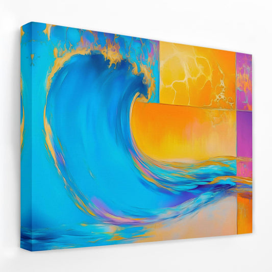 3D Waves - Beach Canvas Wall Art