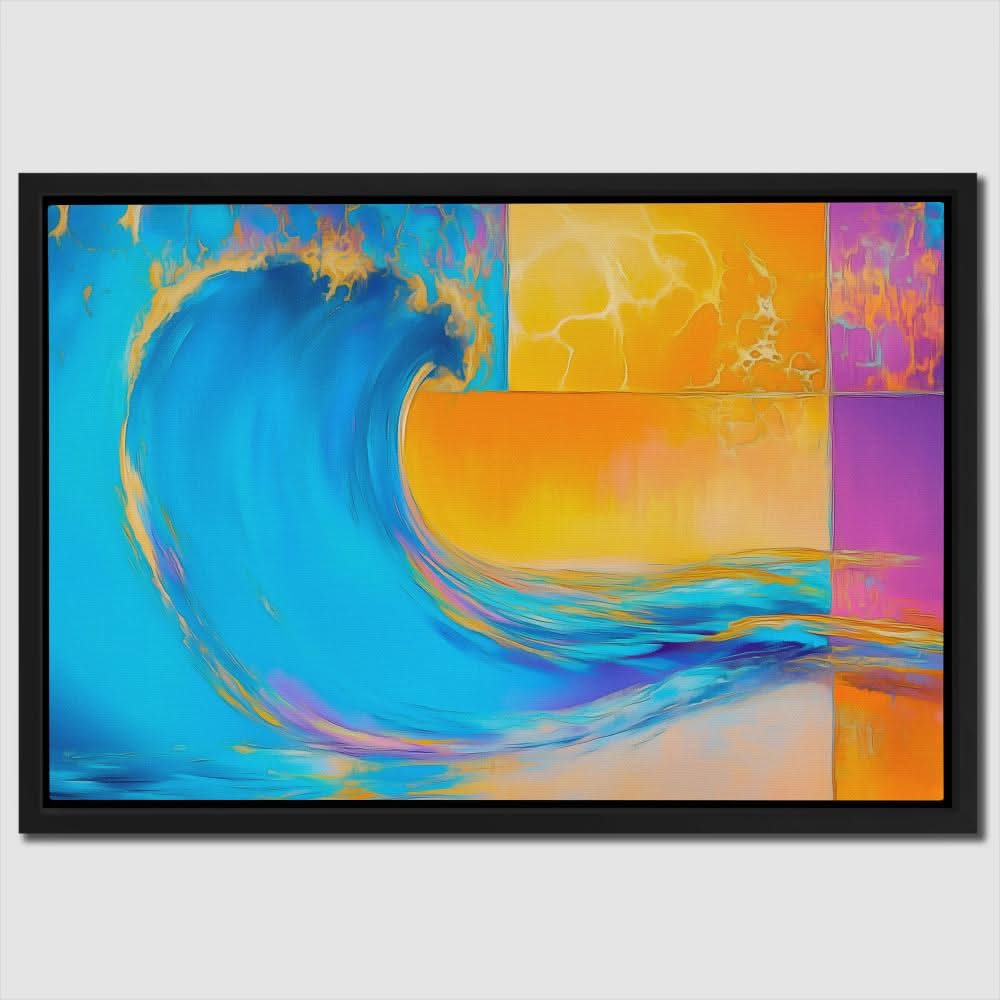 3D Waves - Contemporary Colorful Canvas Wall Art