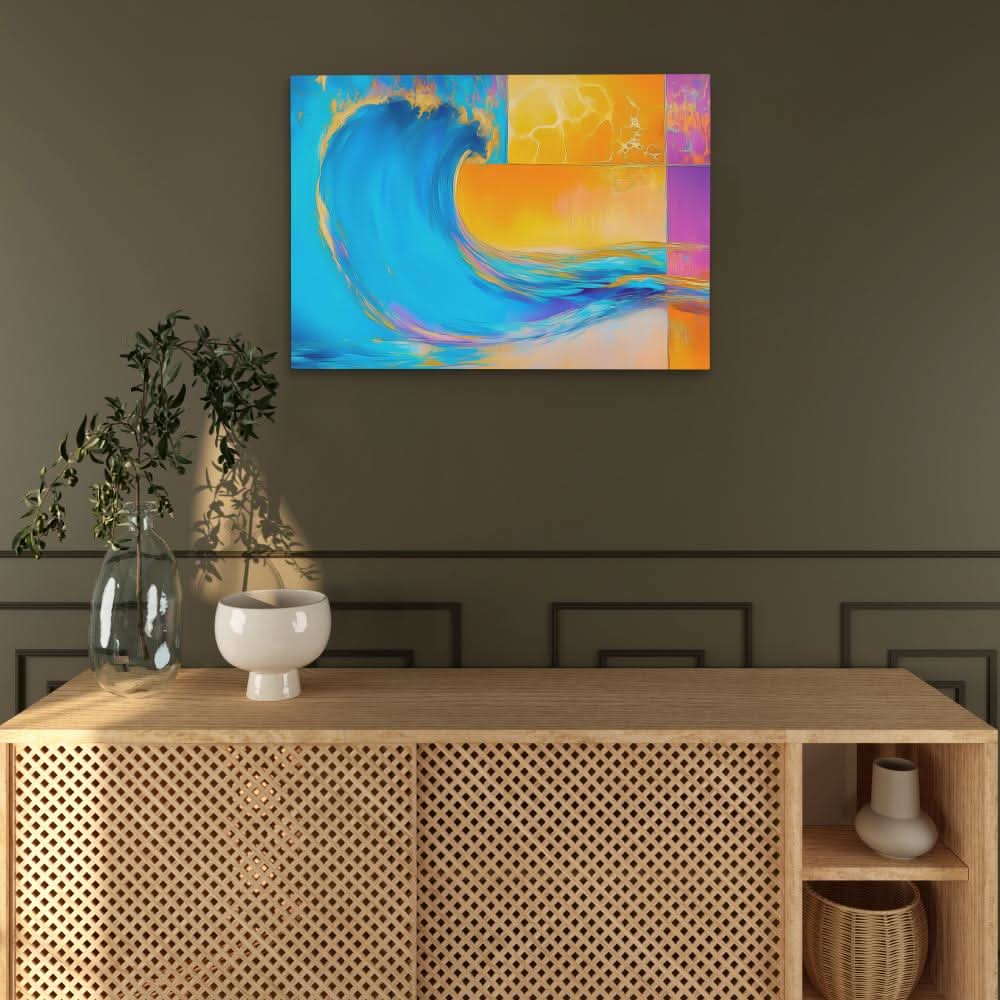 3D Waves - Large Abstract Canvas Print