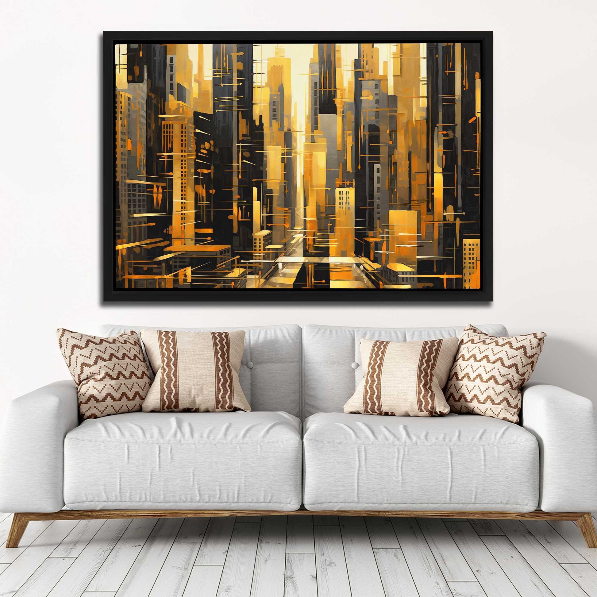 A City of Gold - Black and Gold New York Canvas Print