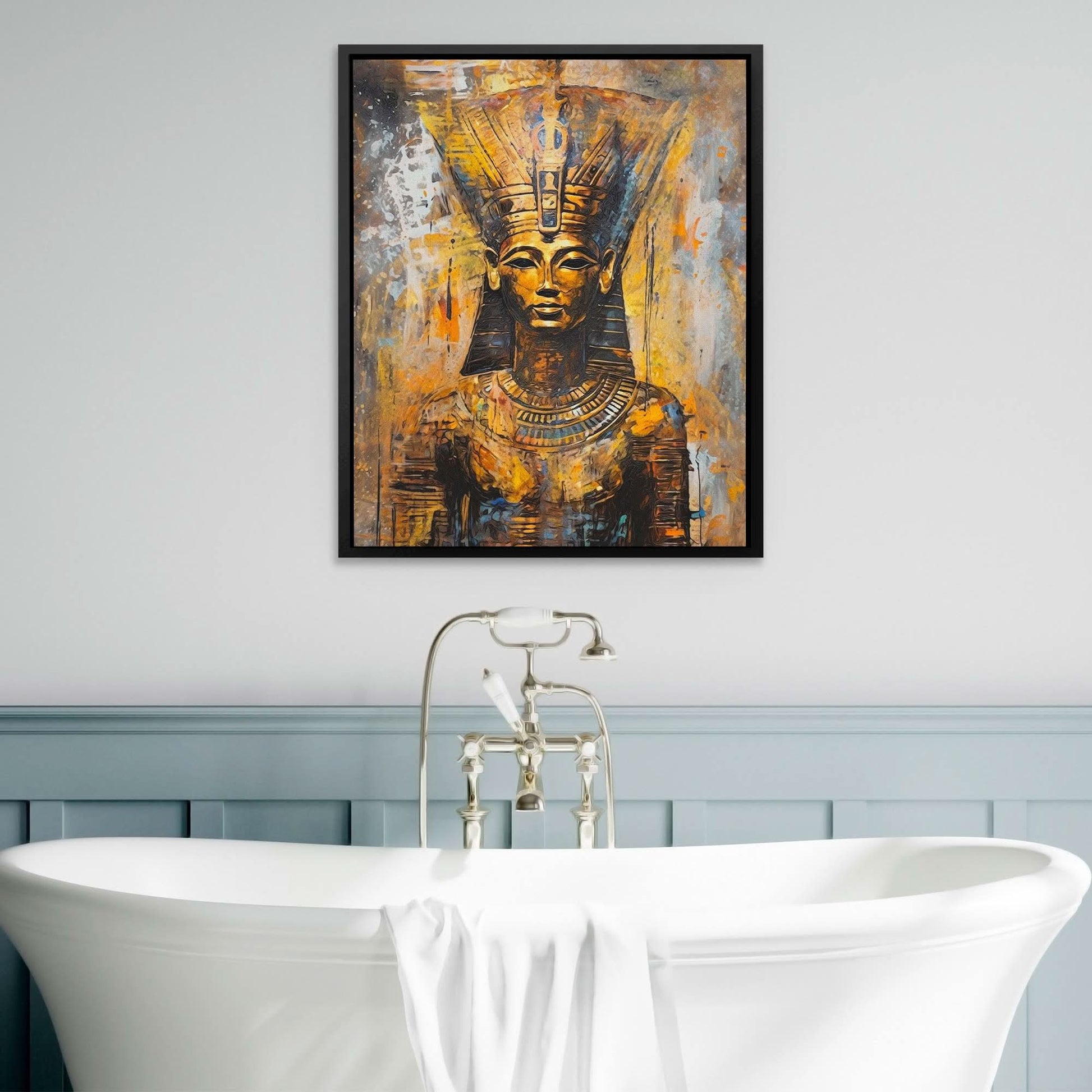 A Forgotten Time - Abstract Black and Gold Canvas Wall Art