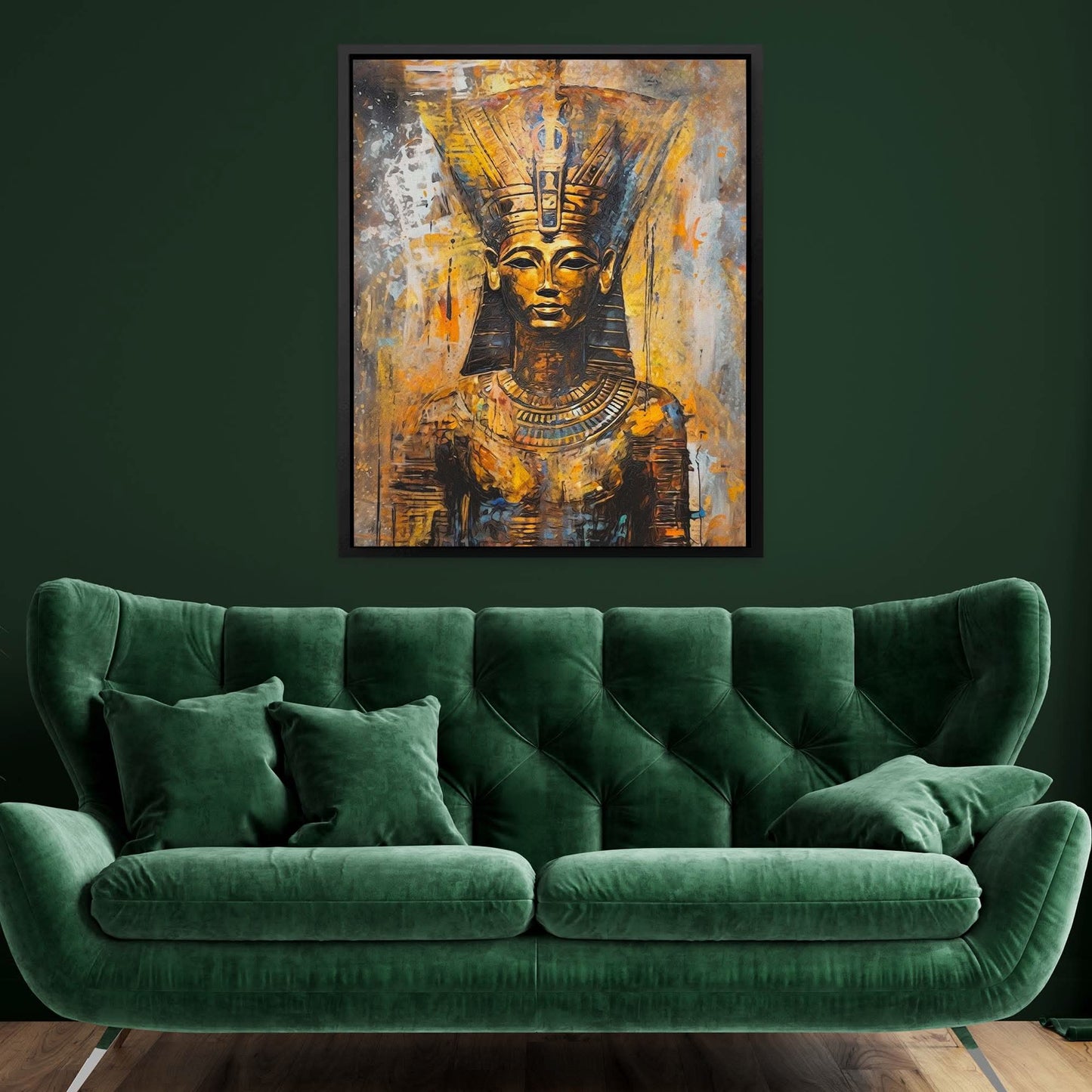 A Forgotten Time - Black and Gold Egyptian Canvas Print