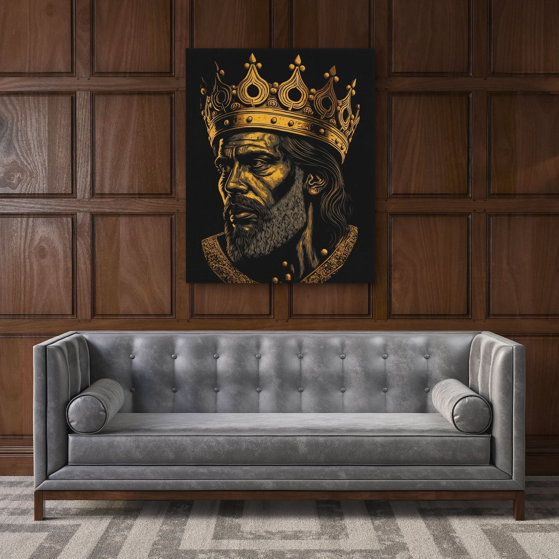 A King's Burden - Black Canvas Wall Art