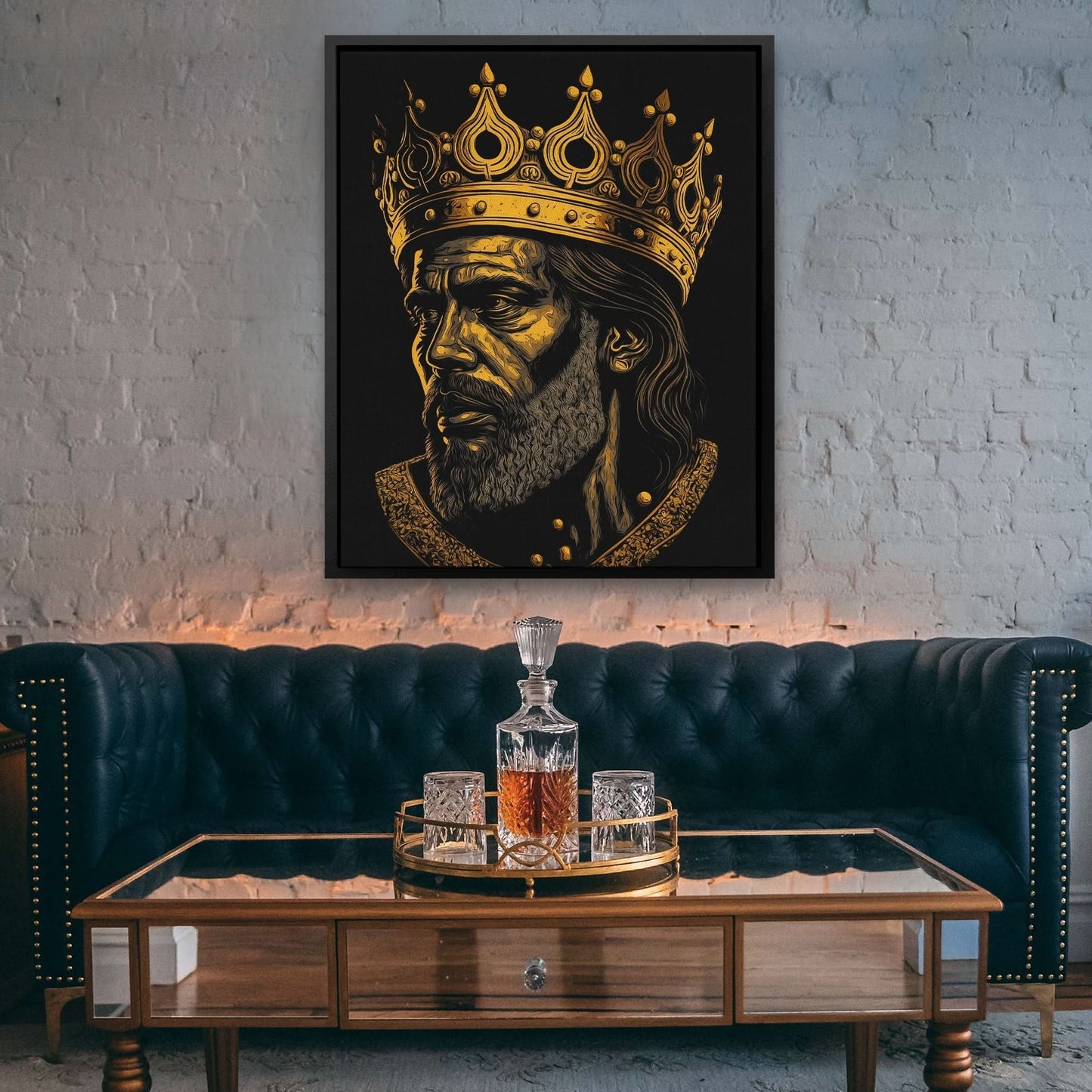A King's Burden - Person Wall Art in Black Frame