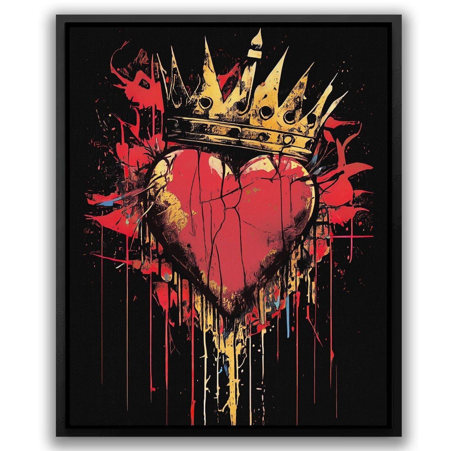 A King's Heart - Pop Art Red Canvas Wall Art