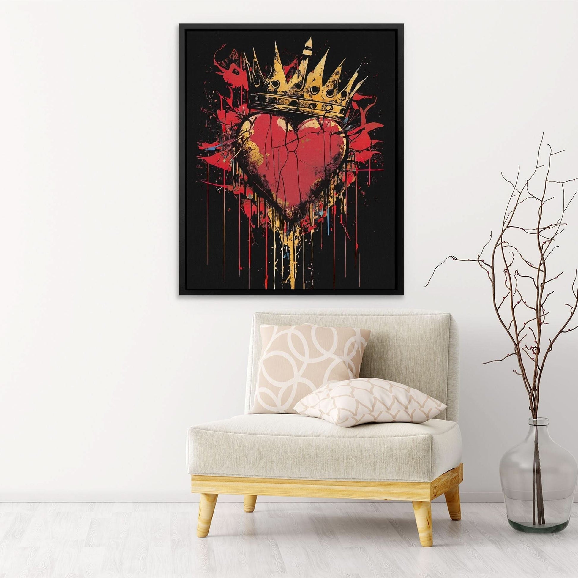 A King's Heart - Red Crown Canvas Print