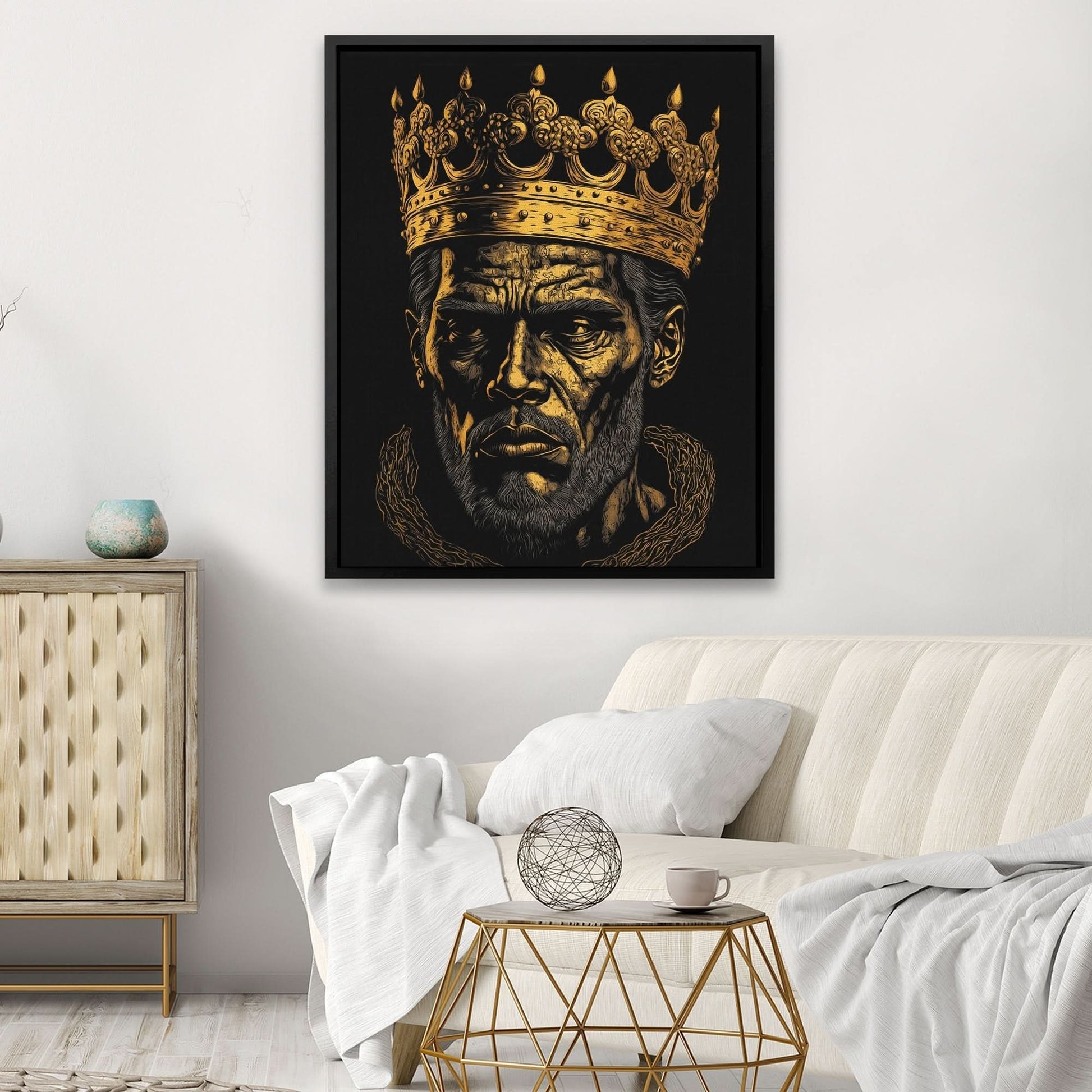 A King's Memory - Black Canvas Wall Art