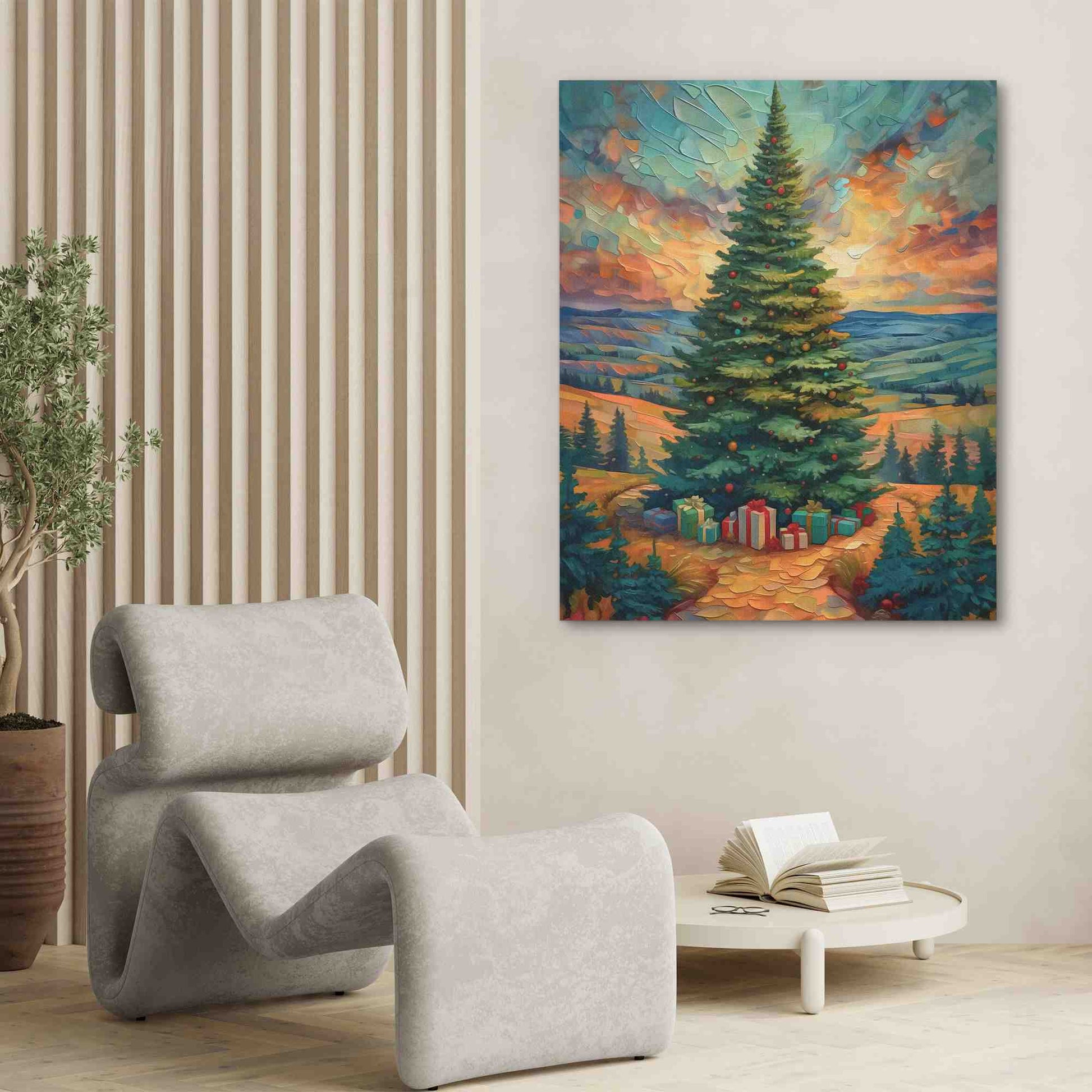 A Merry Christmas Tree - Framed Art Print