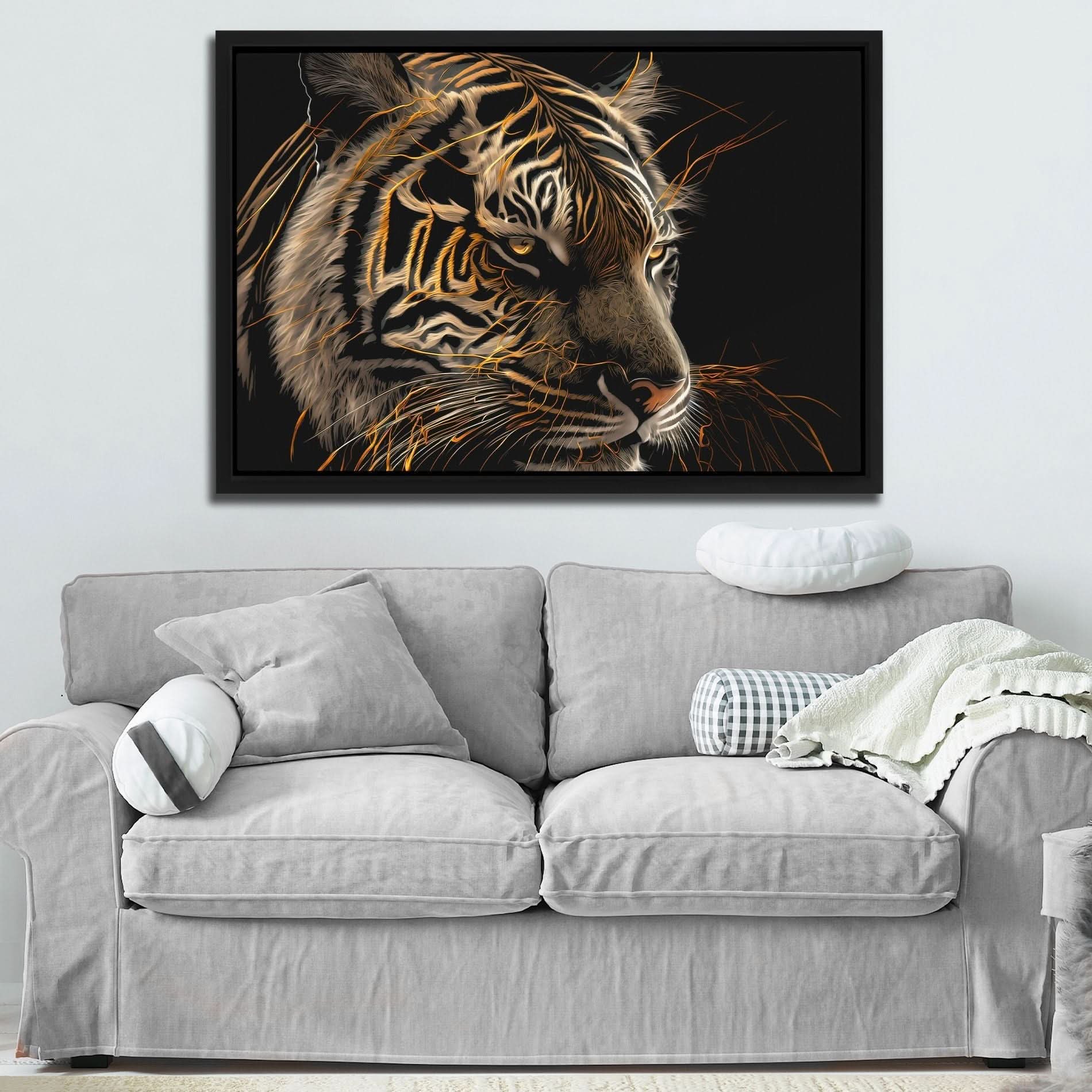 A Tiger's Memory - Big Cat Wall Art in Black Frame
