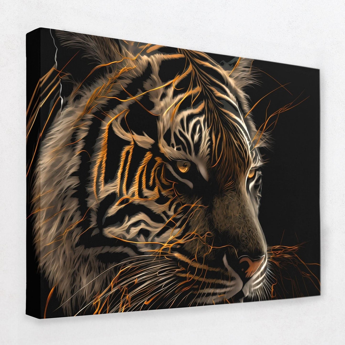 A Tiger's Memory - Oversized Animals Canvas Wall Art