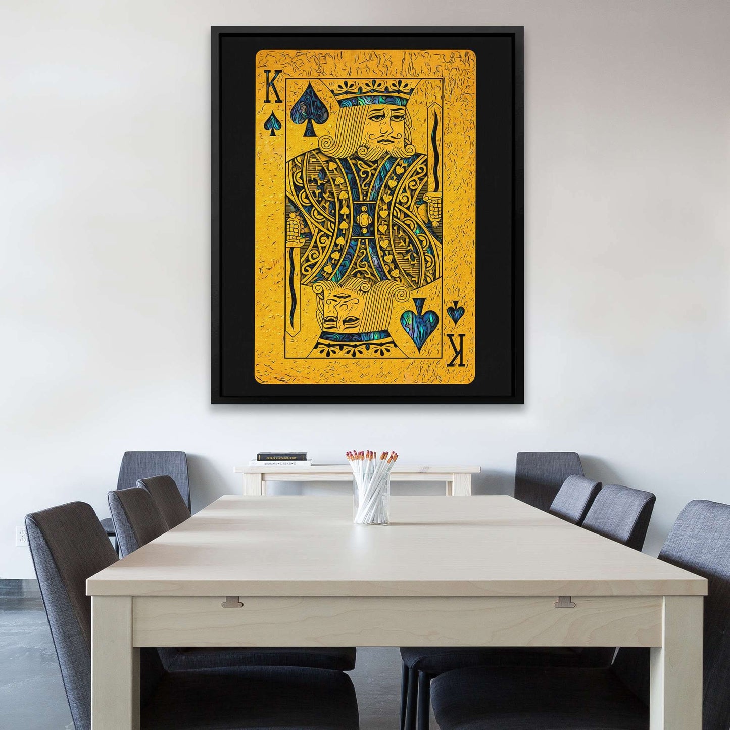 Abalone King of Spades - Gold Wall Art for Office