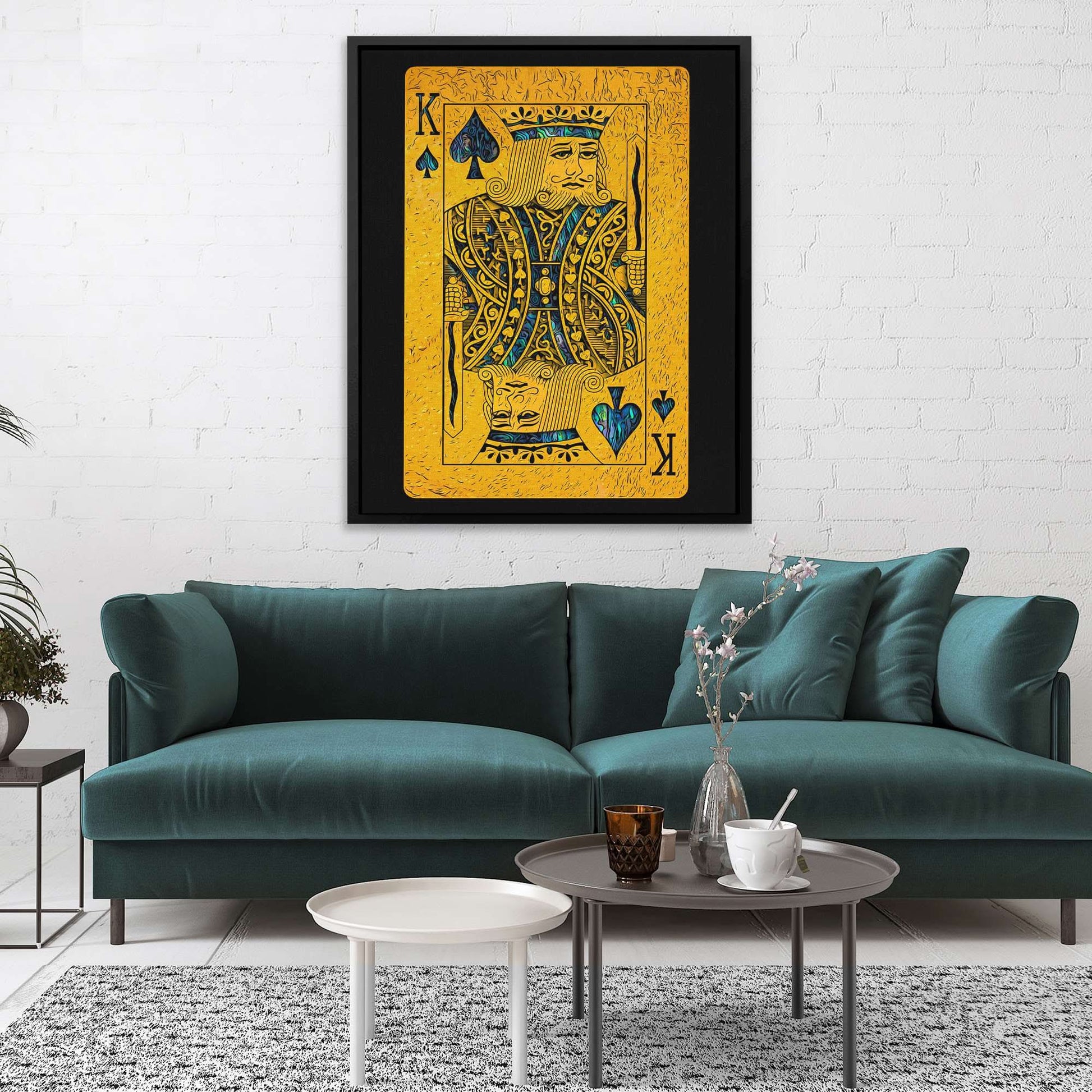 Abalone King of Spades - Large Canvas Print