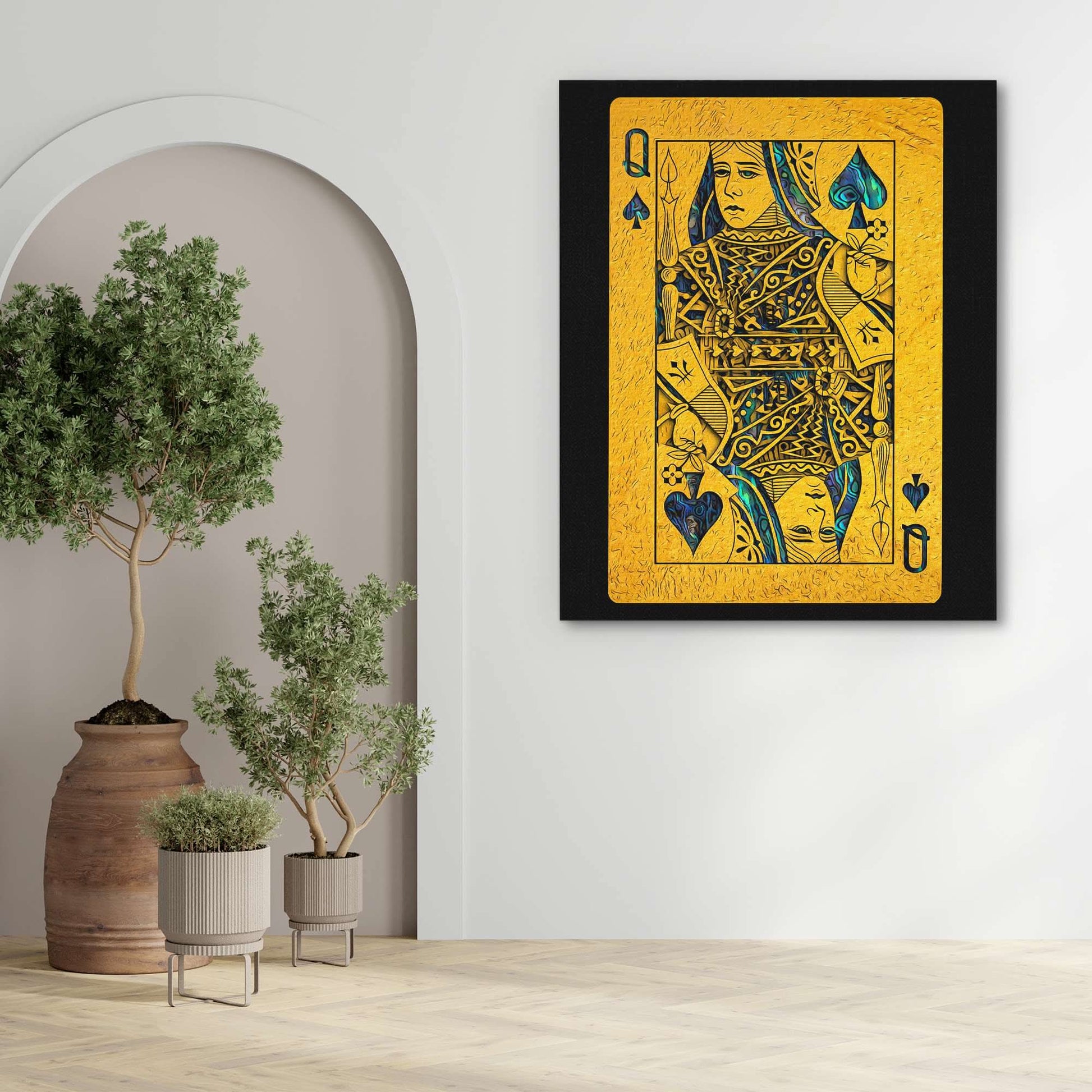 Abalone Queen of Spades - Poker Art for Game Room