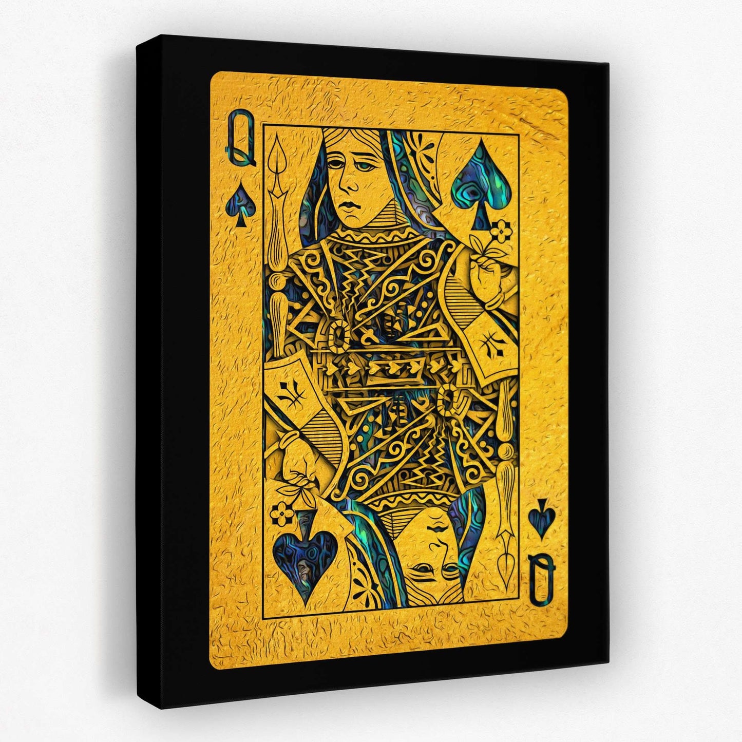 Abalone Queen of Spades - Poker Canvas Wall Art
