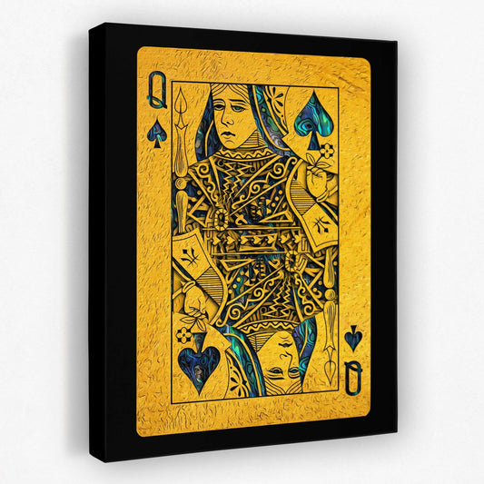 Abalone Queen of Spades - Poker Canvas Wall Art