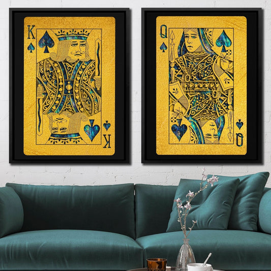 Abalone Royal Spades Cards - Card Canvas Wall Art