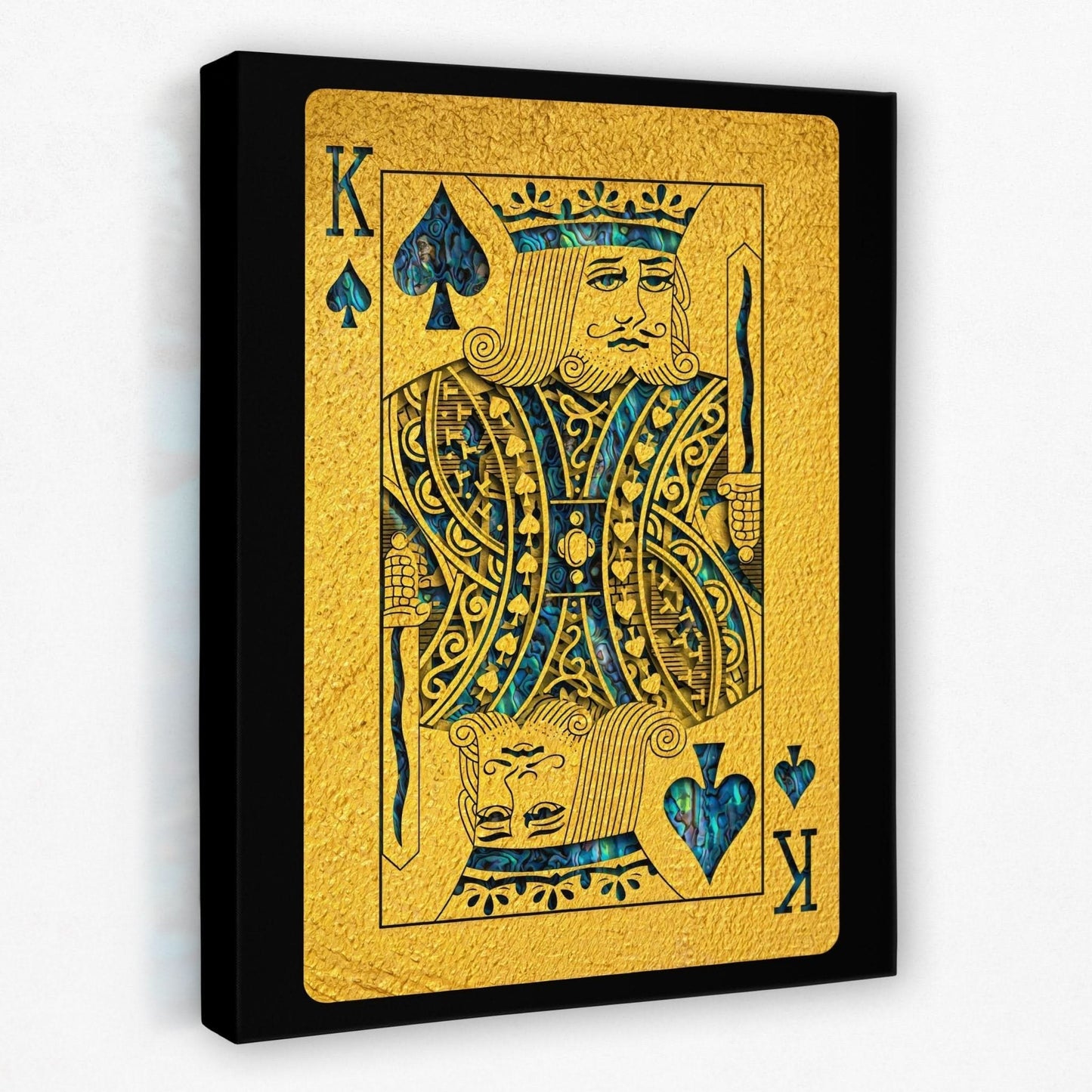 Abalone Royal Spades Cards - Gold King and Queen Canvas Print