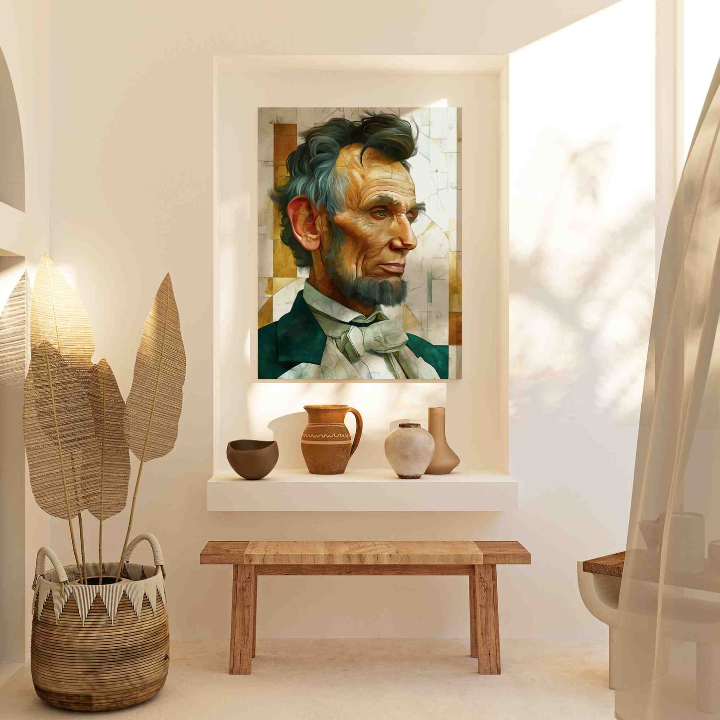 Abe Lincoln - Green Person Canvas Print