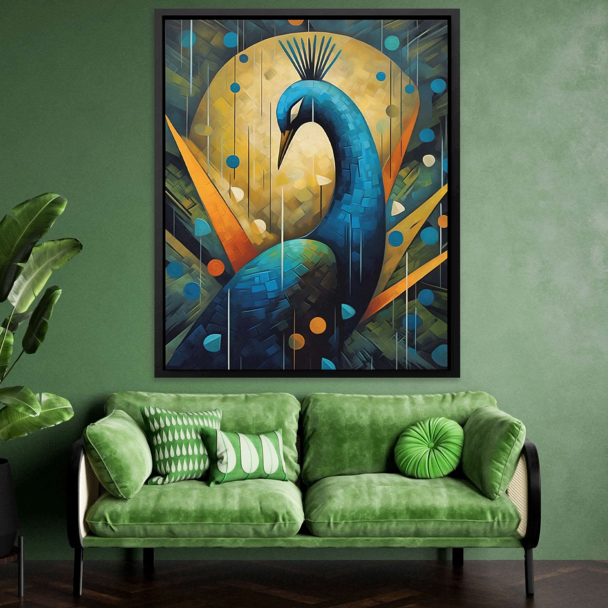 Abstract Avian Beauty - Bird Wall Art in Black Frame
