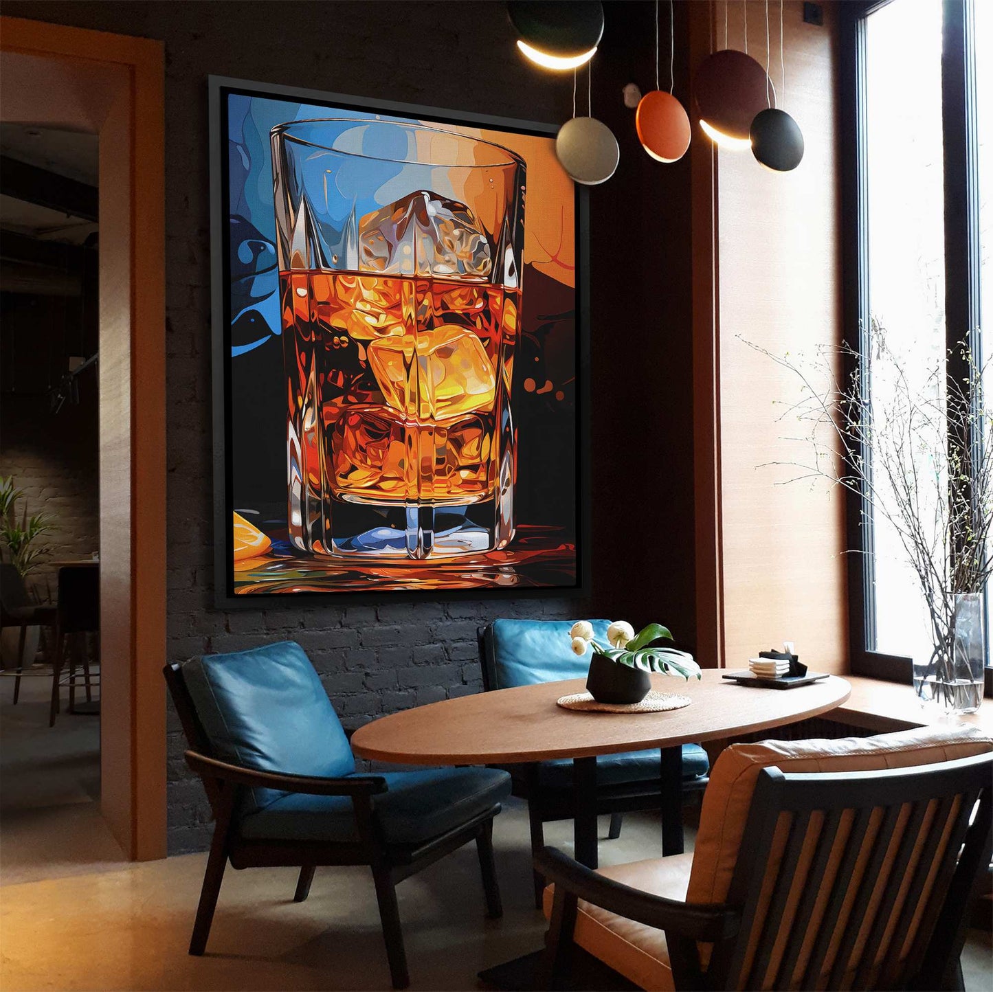 Abstract Barware - Wall Art in Black Frame