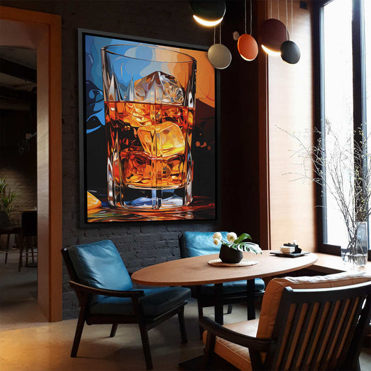 Abstract Barware - Wall Art in Black Frame