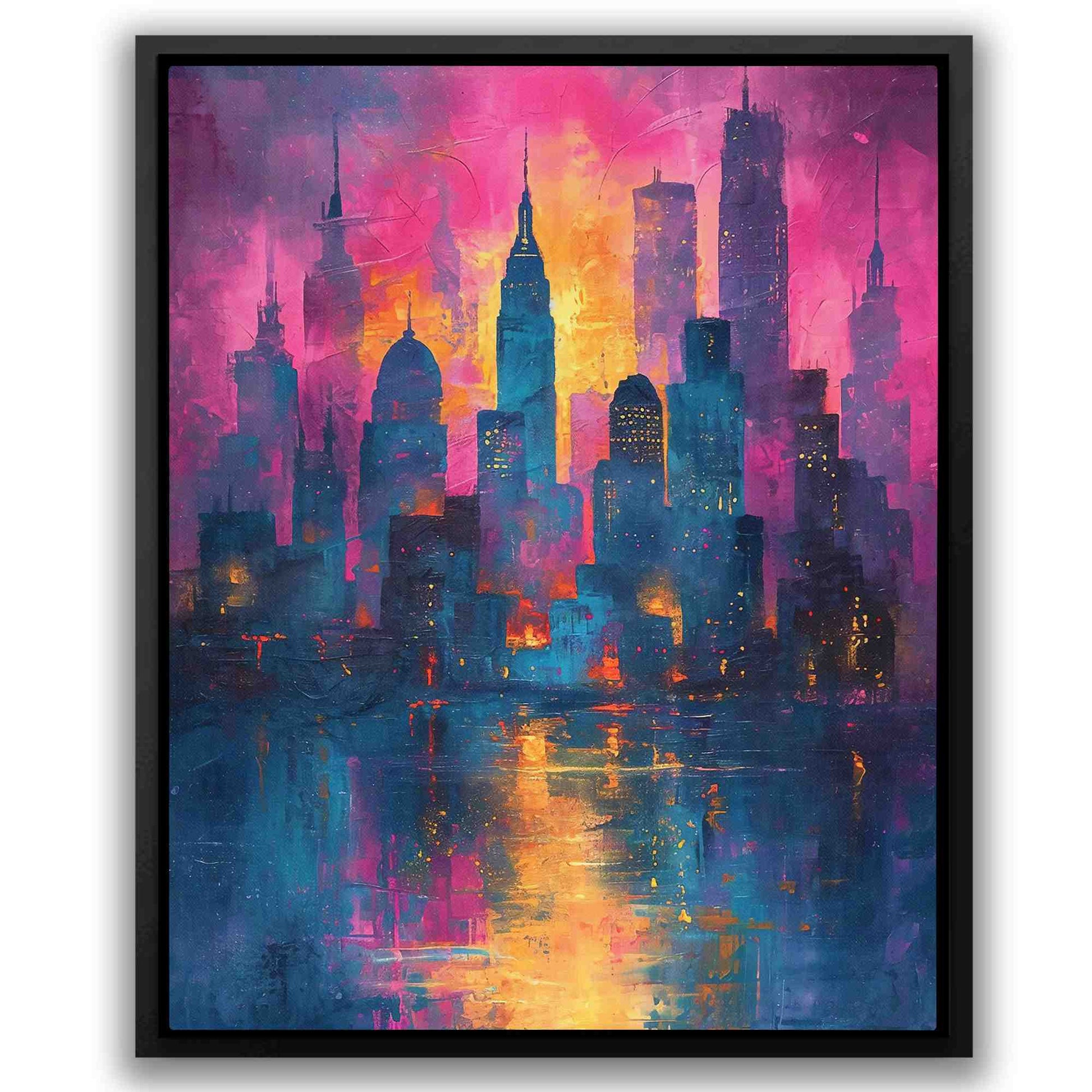 Abstract City - Abstract Wall Art in Black Frame