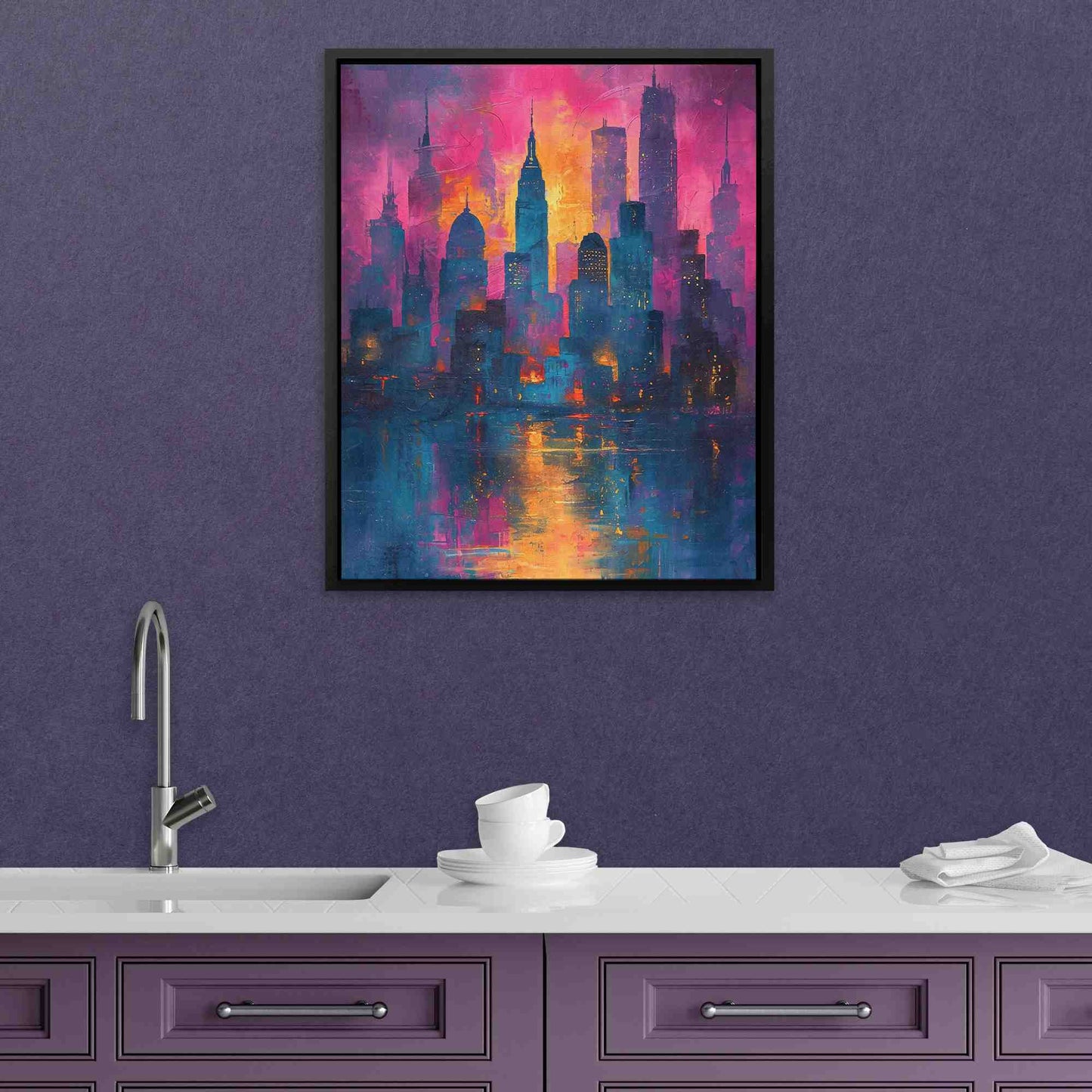 Abstract City - Blue New York Canvas Print