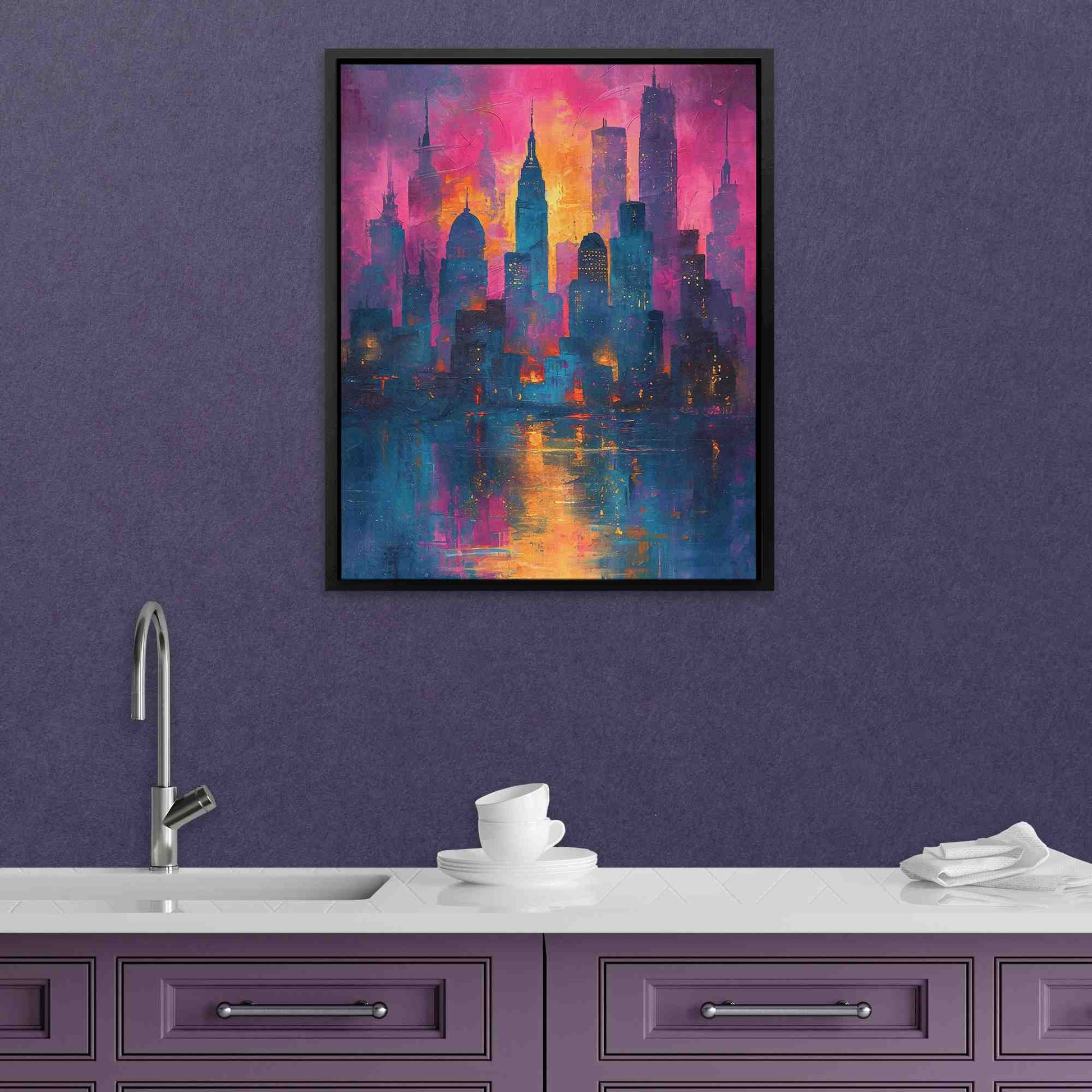 Abstract City - Blue New York Canvas Print