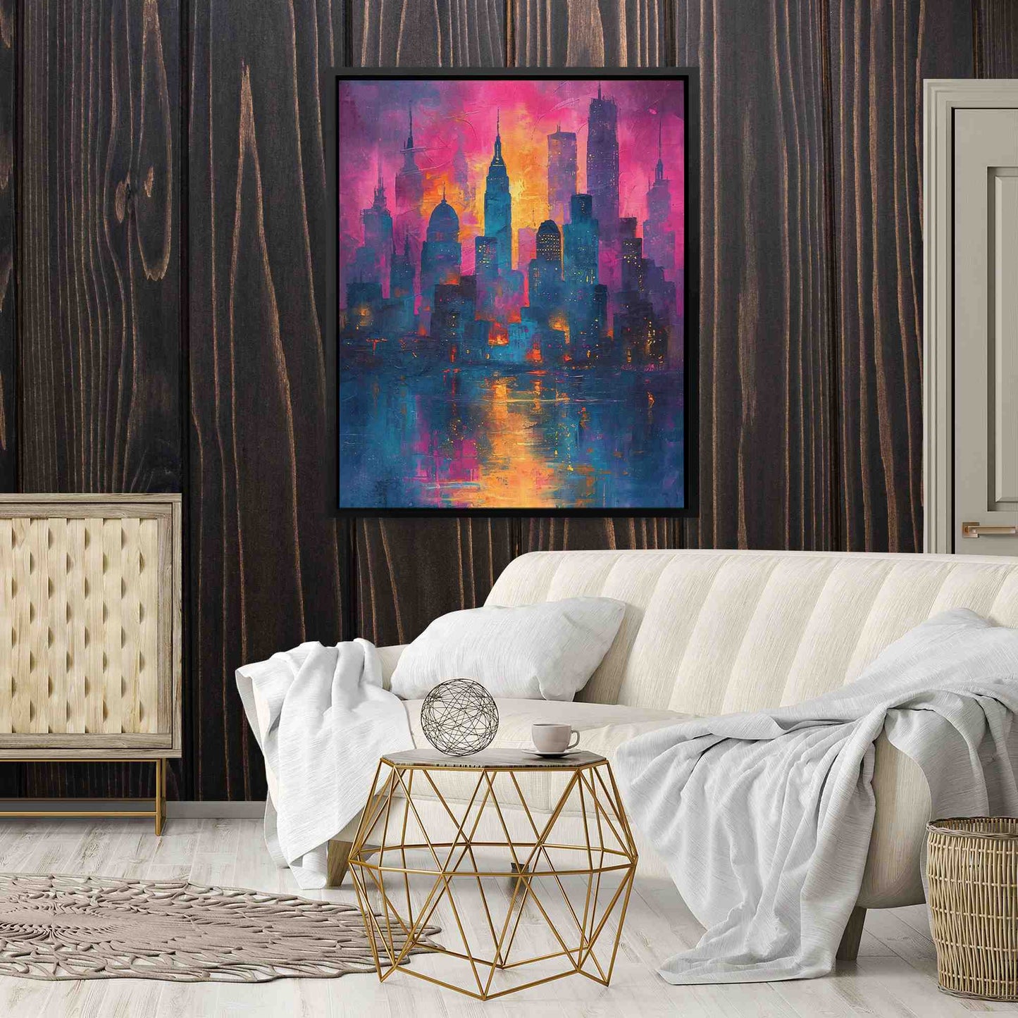 Abstract City - Abstract Blue Canvas Wall Art