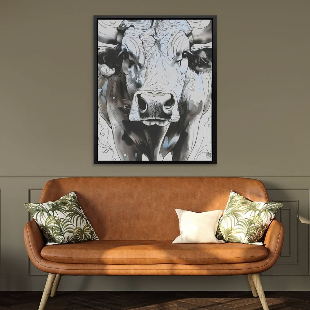 Abstract Cow Face - Wall Art for Living Room
