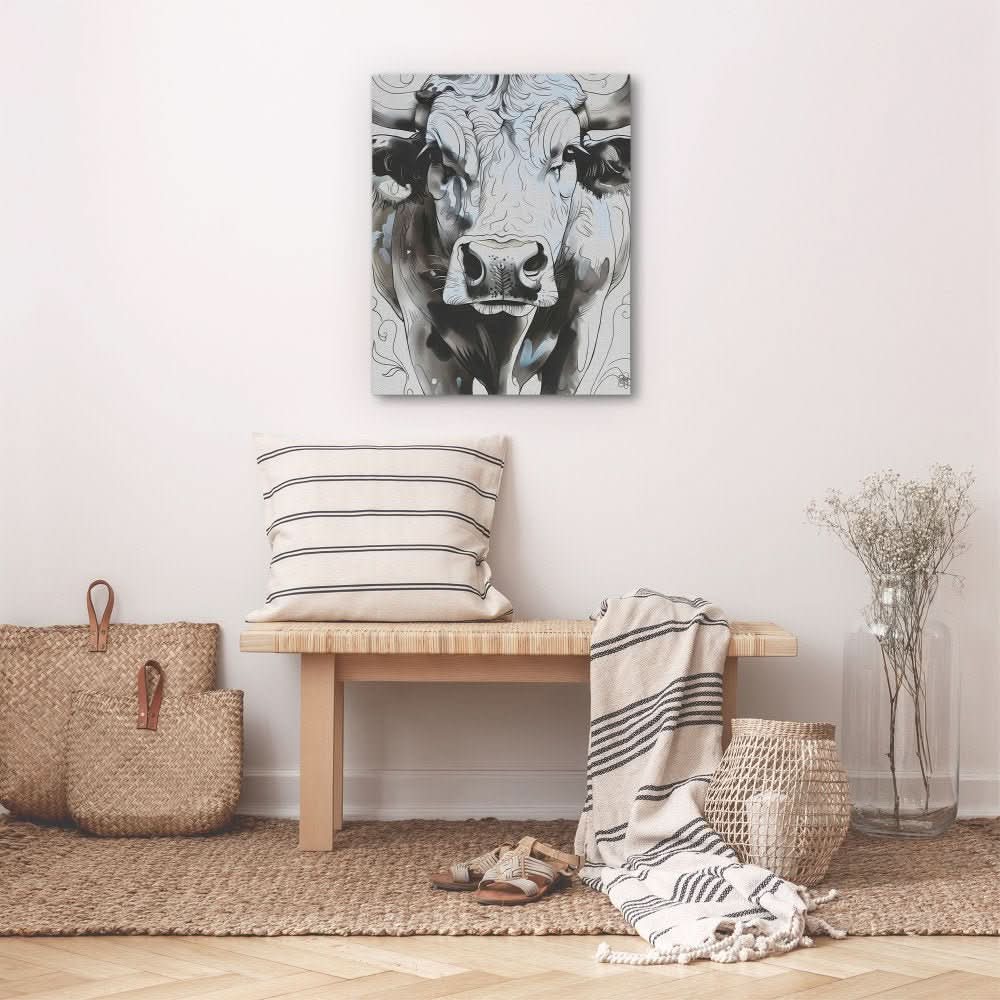 Abstract Cow Face - Animals Art for Living Room