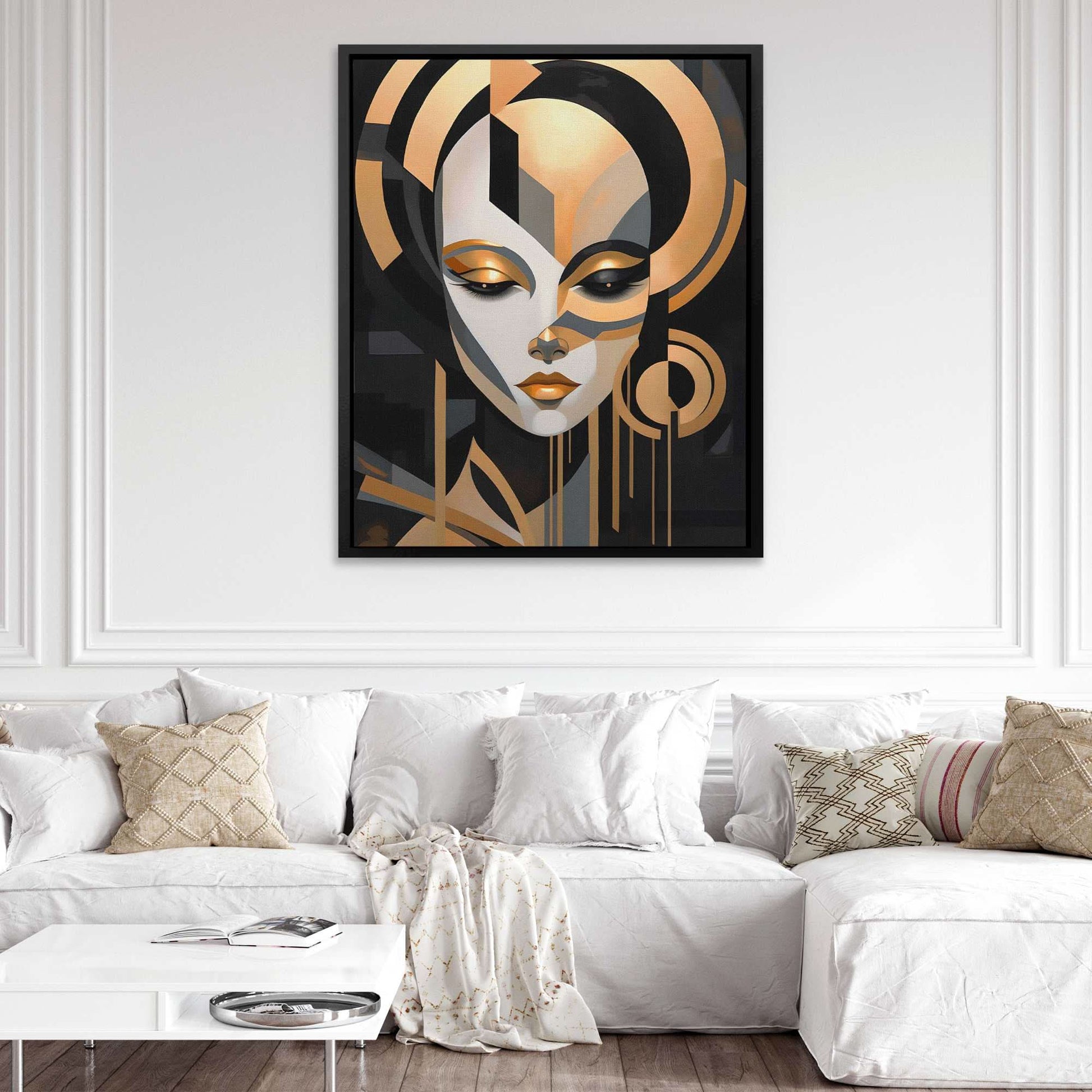 Abstract Diva - Black Canvas Print