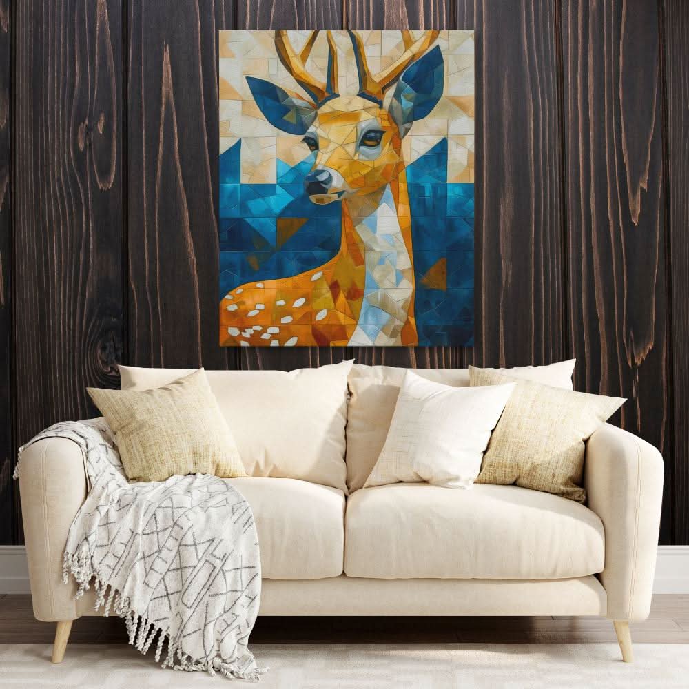 Abstract Doe - Beige Wall Art for Living Room