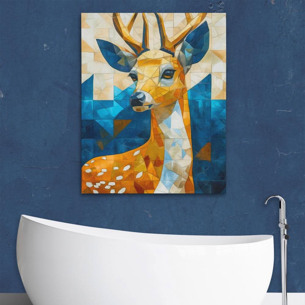 Abstract Doe - Abstract Beige Canvas Wall Art