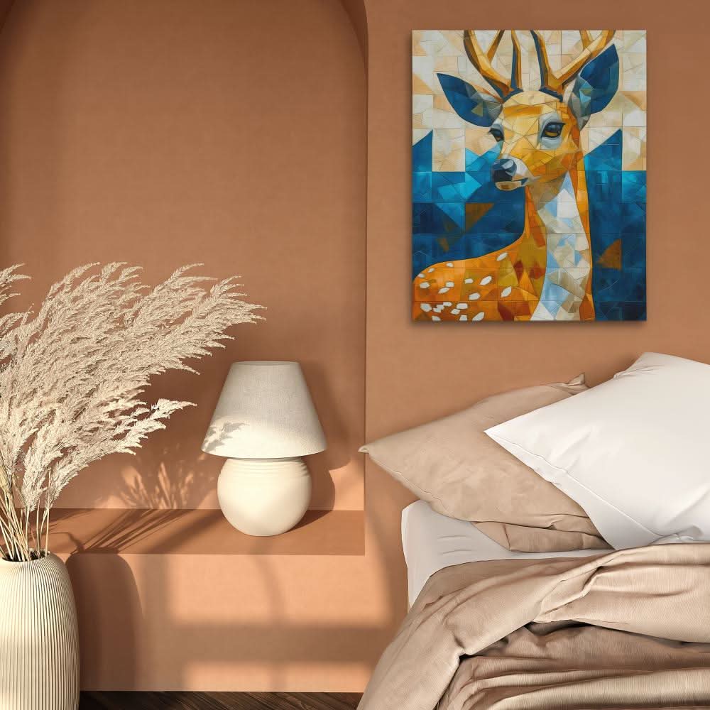 Abstract Doe - Beige Deer Canvas Print