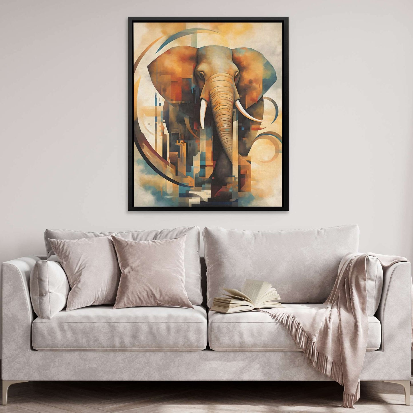 Abstract Elephant - Abstract Wall Art in Black Frame