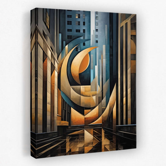 Abstract Financial District - Architecture Canvas Wall Art