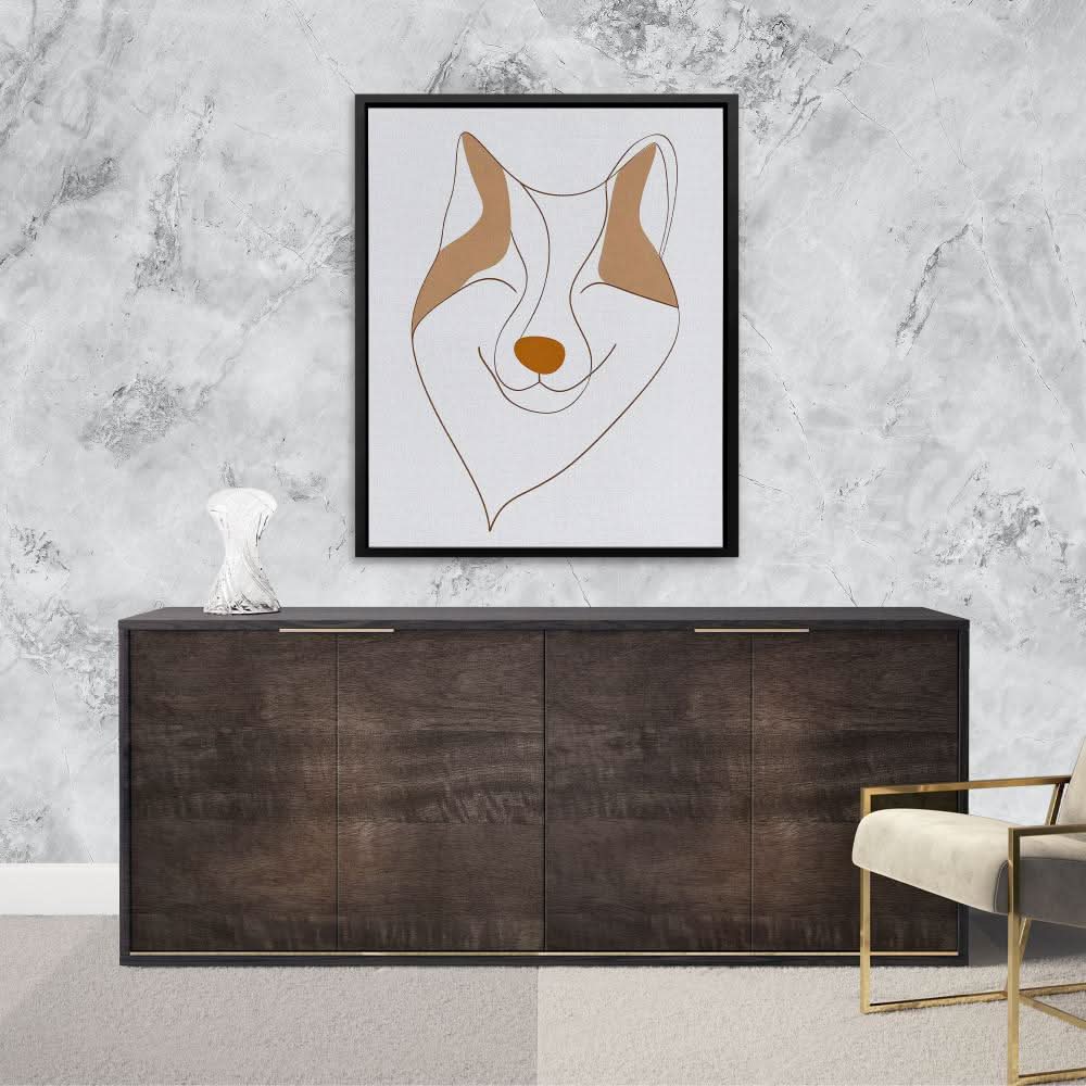 Abstract Fox Face - Large Minimalist Canvas Print