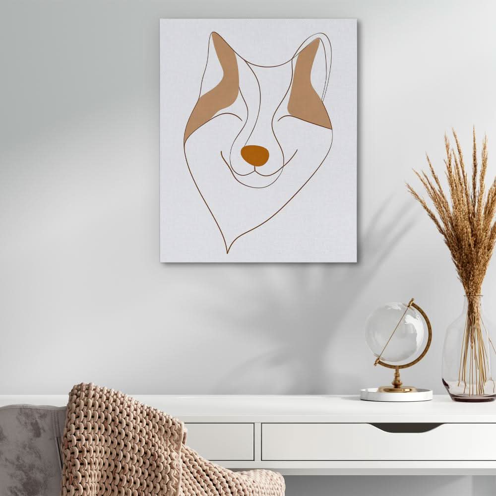 Abstract Fox Face - Animals Art for Bedroom