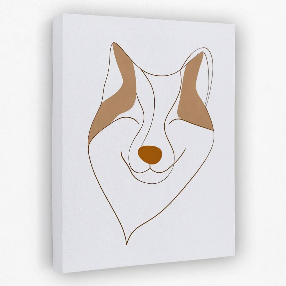 Abstract Fox Face - Animals Canvas Wall Art