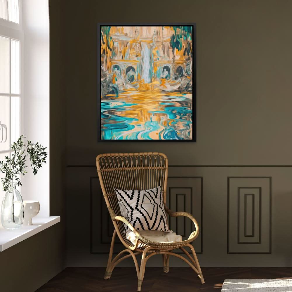 Abstract Golden Falls - Impressionist Wall Art Print