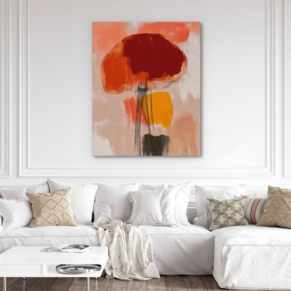 Abstract Jellyfish - Minimalist Wall Art in Black Frame