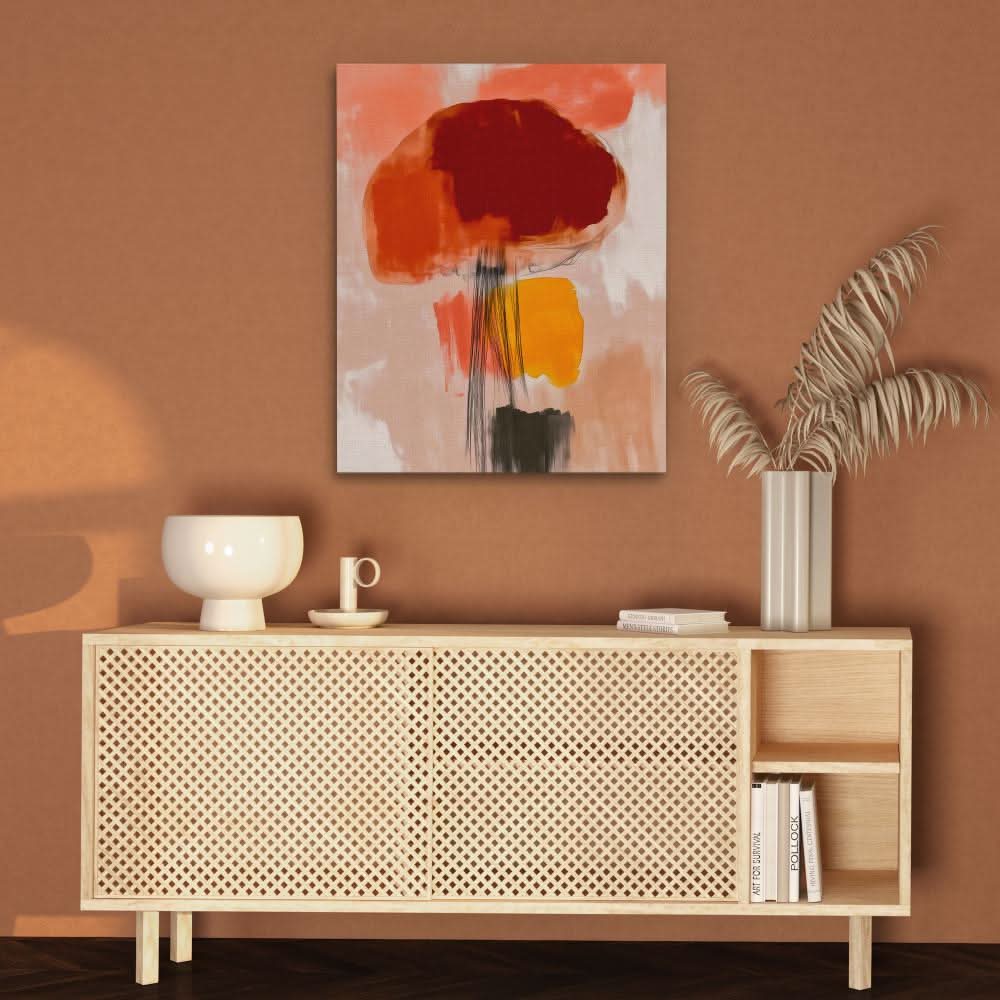 Abstract Jellyfish - Orange Beach House Canvas Print
