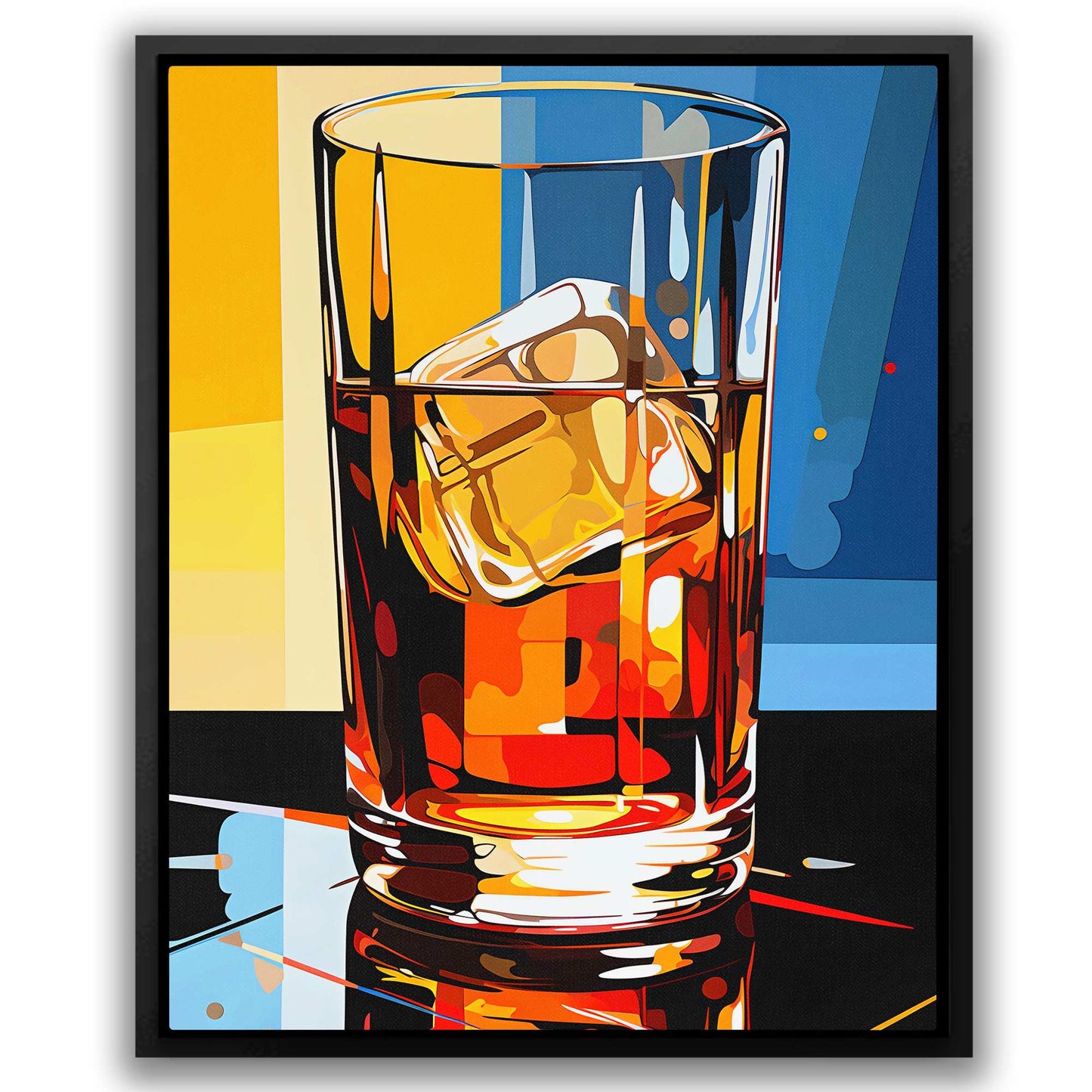 Abstract Libations - Cocktail Glass Wall Art in Black Frame