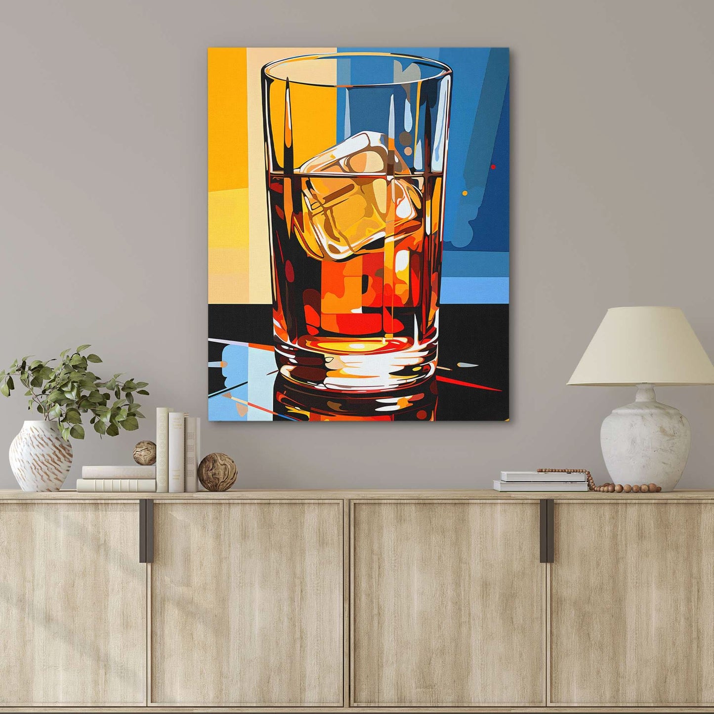 Abstract Libations - Cocktail Glass Canvas Print